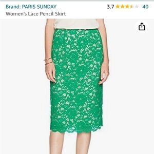 PARIS SUNDAY Women's Lace Pencil Skirt, green, size large